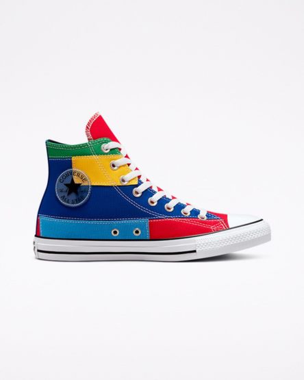 Tenisky Vysoke Converse Chuck Taylor All Star Patchwork Damske Červené Modre | SK BZXYK8